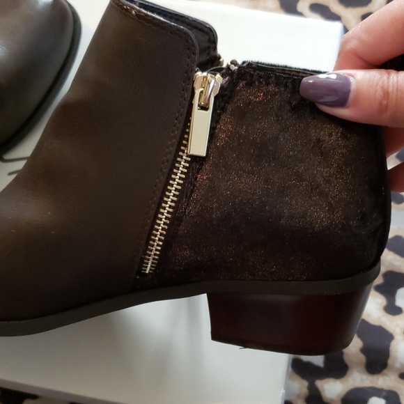 Brown & Velvet Ankle Booties - Picture 8 of 8